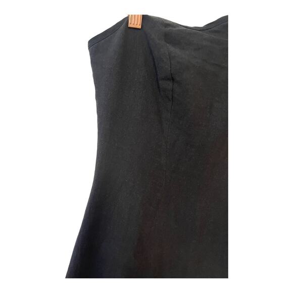 Revolve Natalie Rolt Daisy Linen Strapless Mini Dress Scalloped Edge Black Sz 2 - Picture 15 of 16